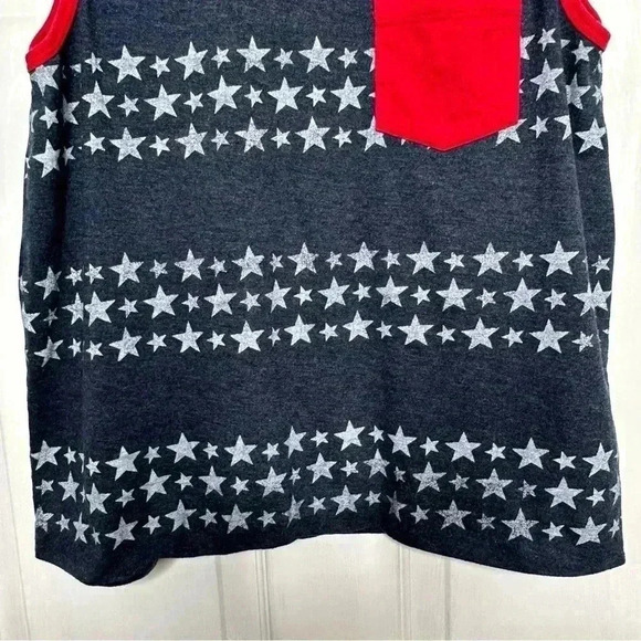 Faded Glory Muscle Shirt Tank Top America  / USA Red, White & Blue Size Large - Picture 5 of 16